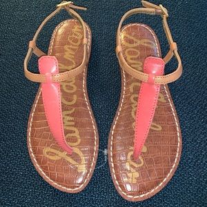 Sam Edelman coral and nude Gigi sandals